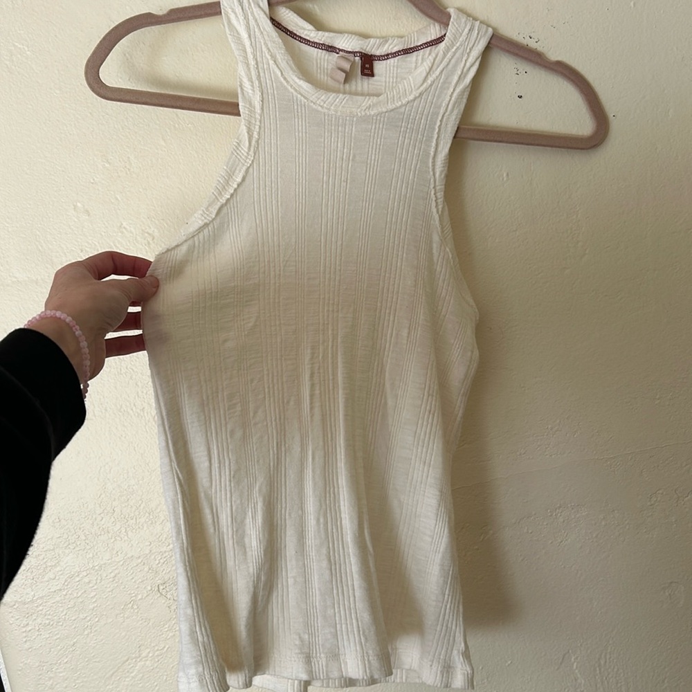 Cream egg shell pilcro tank